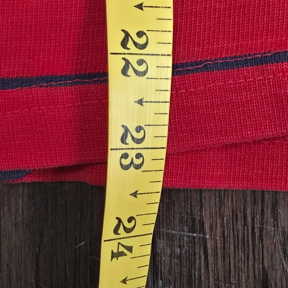 Vintage Polo Ralph Lauren Long Sleeve Turtleneck Shirt Red Blue Stripe Med USA